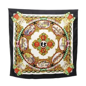 HERMES Black Silk Scarf